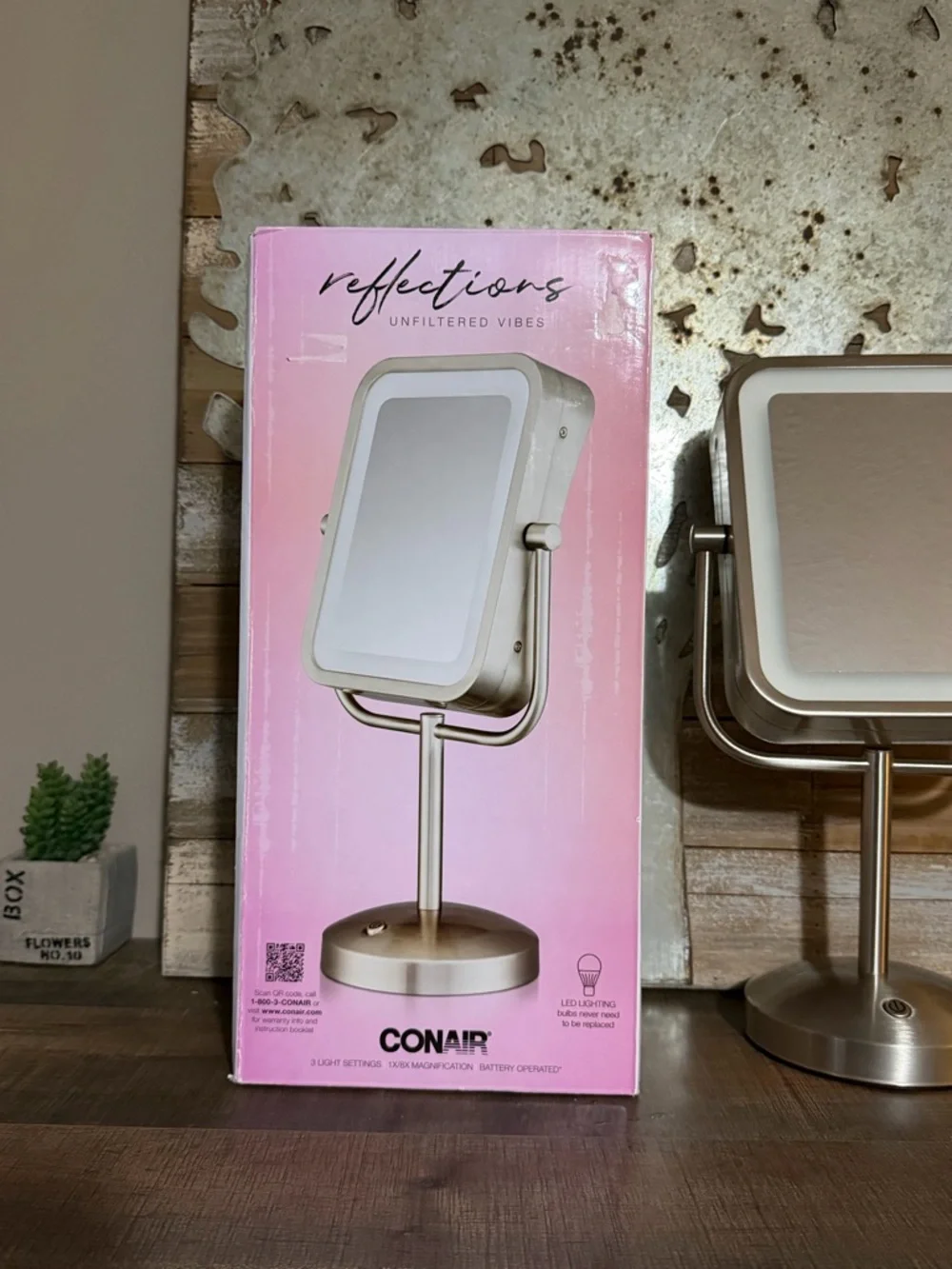 Conair Reflections LED Vanity Mirror in Brushed Silver